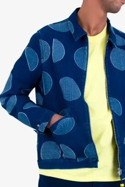 Signal Blouson - Indigo Circle Jacquard