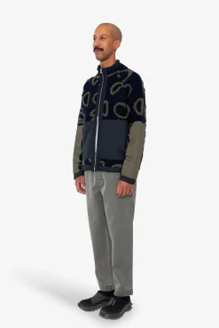Signal Fleece - Navy Circle Jacquard