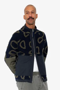Signal Fleece - Navy Circle Jacquard