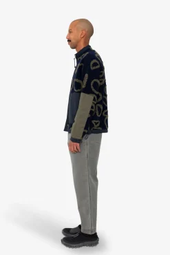 Signal Fleece - Navy Circle Jacquard