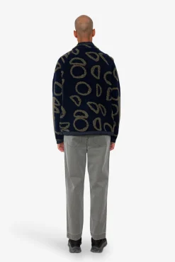 Signal Fleece - Navy Circle Jacquard