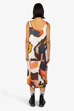 Slip Dress - Impasto Print Satin