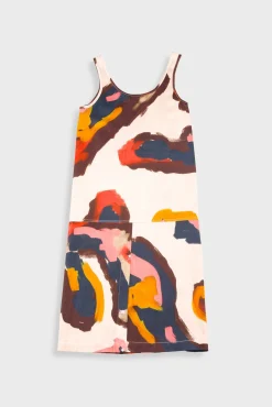 Slip Dress - Impasto Print Satin