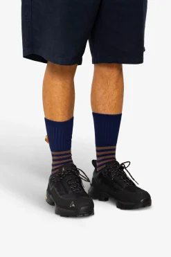 Striped Socks - Brown / Navy