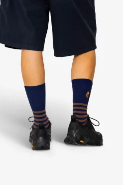 Striped Socks - Brown / Navy