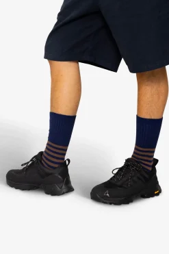 Striped Socks - Brown / Navy