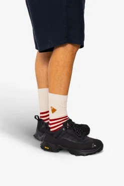 Striped Socks - Crimson / Stone