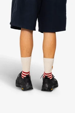 Striped Socks - Crimson / Stone