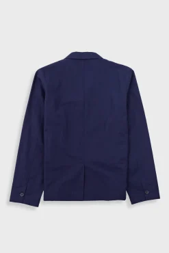 Wide Fit Blazer - Navy Tech Slub