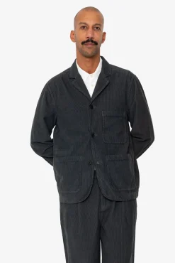 Wide Fit Blazer - Smoke Grey Cord