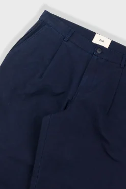 Wide Fit Trouser - Navy Linear Texture