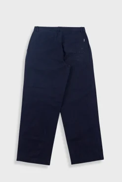 Wide Fit Trouser - Navy Linear Texture