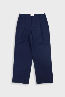 Wide Fit Trouser - Navy Tech Slub