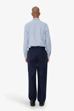 Wide Fit Trouser - Navy Tech Slub
