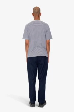 1x1 Striped T-Shirt - Bright Navy / Ecru