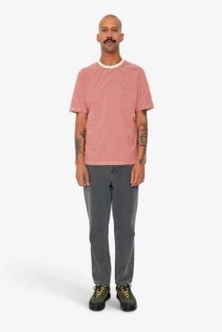 1x1 Striped T-Shirt - Crimson / Stone