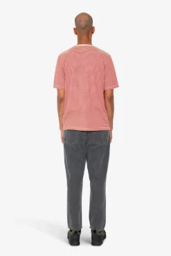 1x1 Striped T-Shirt - Crimson / Stone