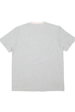 1x1 Striped T-Shirt - Ecru Dusty Blue