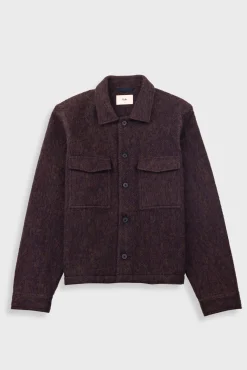 Zaki Jacket - Navy Espresso Brushed Wool