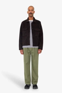 Zaki Jacket - Navy Espresso Brushed Wool