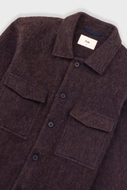 Zaki Jacket - Navy Espresso Brushed Wool