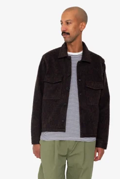 Zaki Jacket - Navy Espresso Brushed Wool