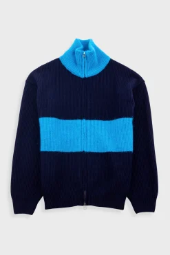 Zip Through Jumper - Blue