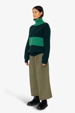 Zip Through Jumper - Green