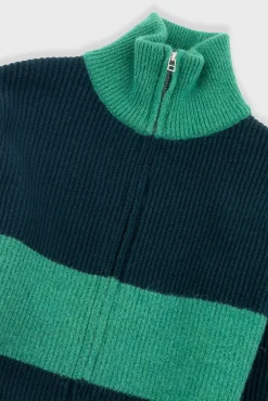Zip Through Jumper - Green