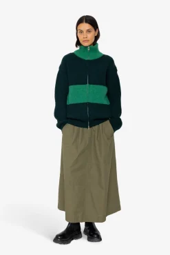 Zip Through Jumper - Green