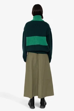 Zip Through Jumper - Green